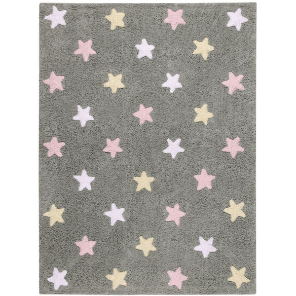 Детский ковер Lorena Canals Триколор Звезды Stars Tricolor (серо-розовый) 120*160