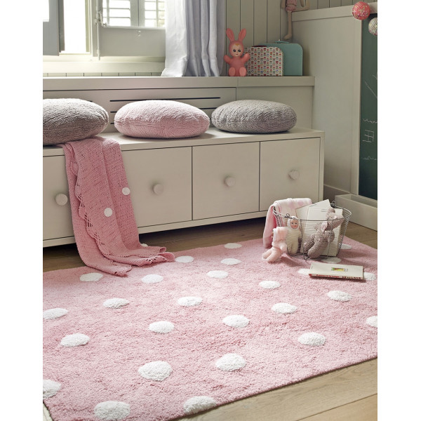 Ковер Lorena Canals Polka Dots горошек (розовый-белый) 120*160