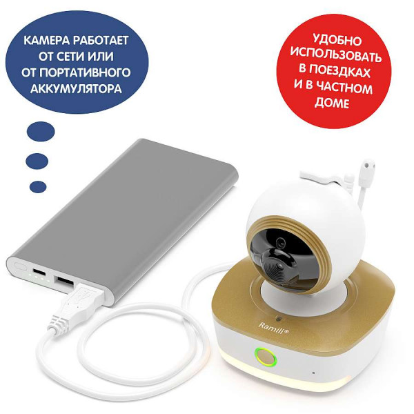 Видеоняня Ramili Baby RV1800RC с креплением