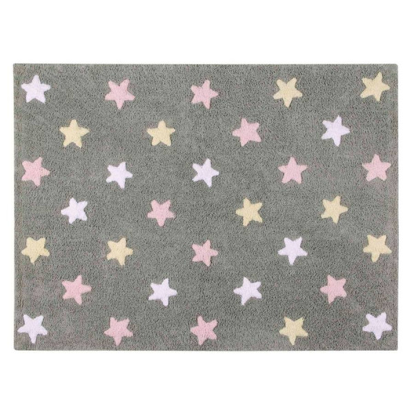 Детский ковер Lorena Canals Триколор Звезды Stars Tricolor (серо-розовый) 120*160