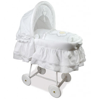 Плетеная колыбель Italbaby Peluche (белые колеса)