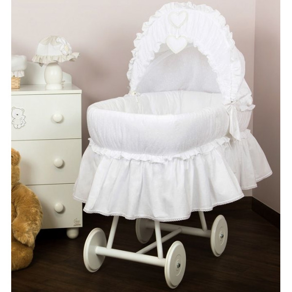Плетеная колыбель Italbaby Amore с капюшоном (белые колеса)
