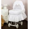 Плетеная колыбель Italbaby Amore с капюшоном (белые колеса)